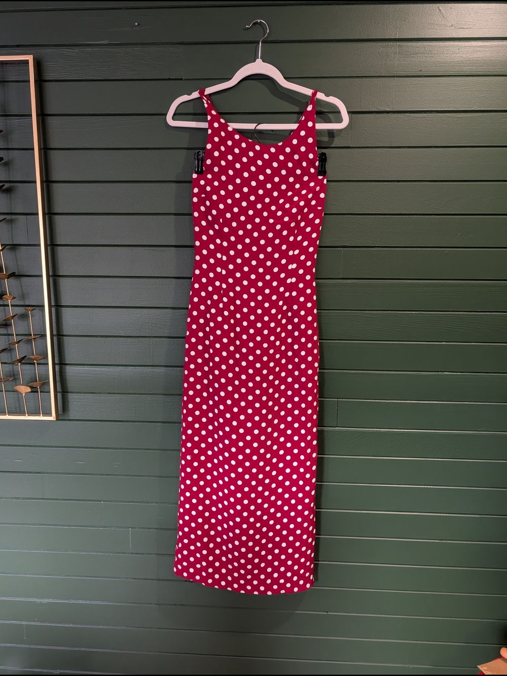 Vintage Red Polka Dot Slip Dress - Classic Sleeveless Midi
